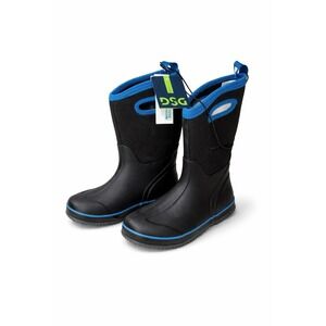 DSG Rubber Rain Boots Neoprene Lined Waterproof Black Blue Size 5 NWT